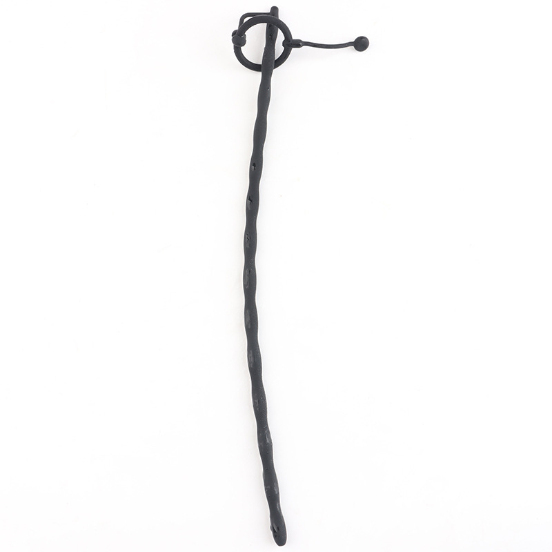 Extra-Long Hollow Silicone Urethral Sound, Ribbed Horse-Eye Rod, 35 cm — detail image 19
