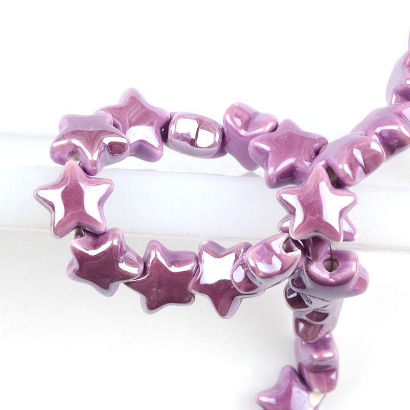 25g Weight Beads Jewelry Making Type DIY Jewelry Accessories Classification 10 PCS/Package Quantity ceramics Material Pentagram Pattern Plating Design Simple Style Style 10 PCS/Package Ceramics Pentagram DIY Jewelry Accessories Beads 17
