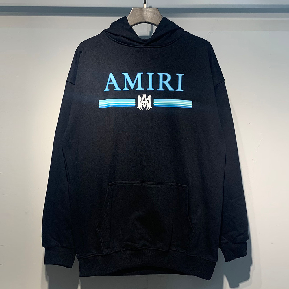 AMIRI suéter colección de letras de impresión transfronterizas 360 gramos de anillo masculino suelto casual sudadera encapuchada