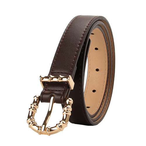  new fashionable and versatile women's belt with jeans, suit pants, casual and simple alloy pin buckle belt
