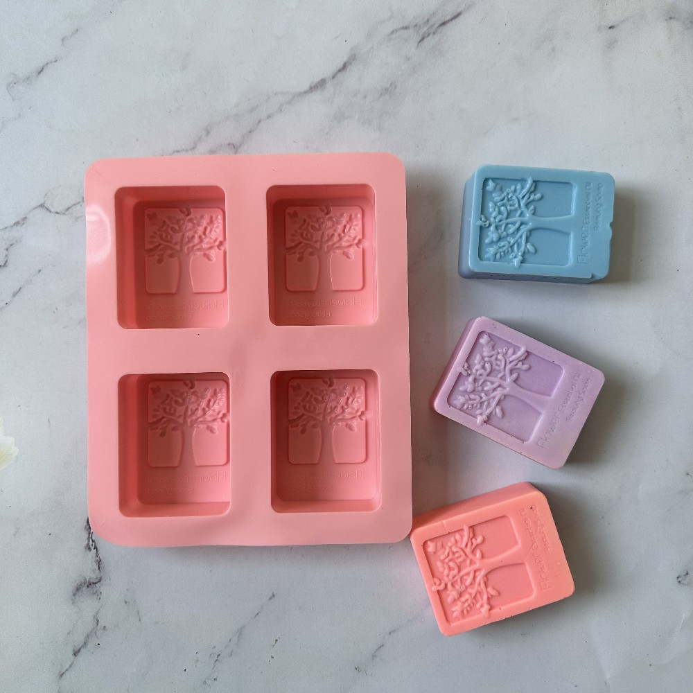 4 jabon de árbol de la felicidad 311 molde de silicona para pasteles hechos a mano molde de torta de jalea herramientas de horneado
