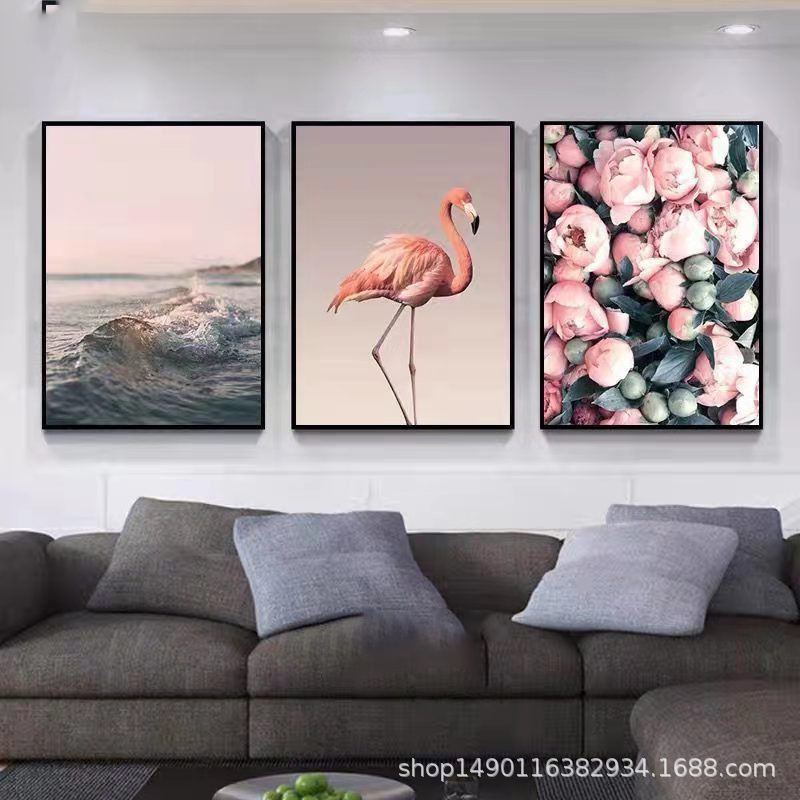 メーカー客間装飾画北欧風ソファー背景壁壁画現代シンプル寝室レストラン壁画掛け画|undefined