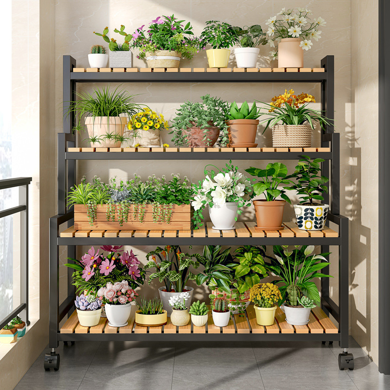 Estante de flores interior estante de almacenamiento balcón estante de flores sala de estar de pie escalera de múltiples capas estante de flores suculentas maceta de flores