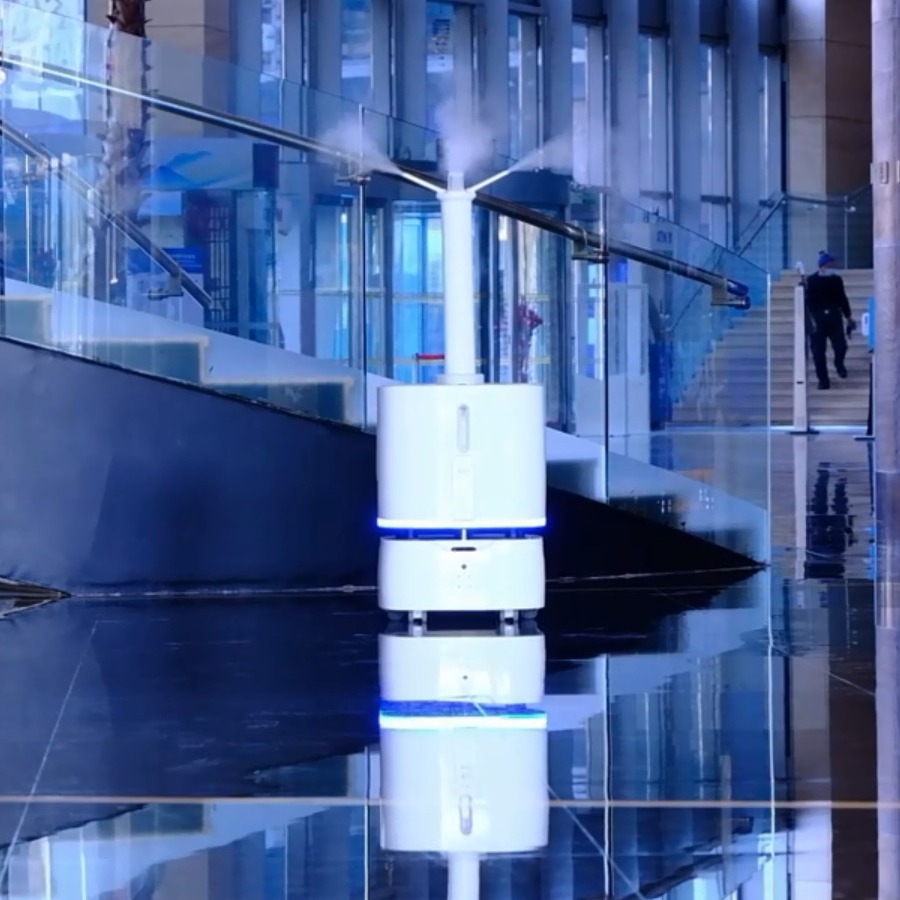 酒店医院全自动上下电梯自主导航防疫智能喷雾消杀灭菌消毒机器人