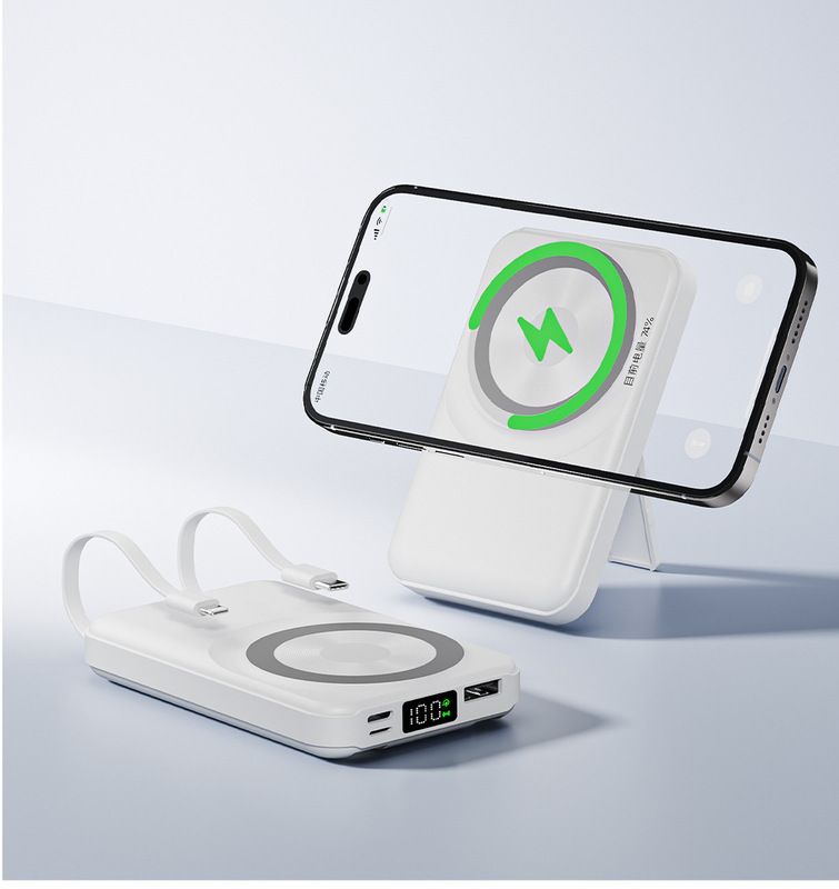 国境を越えて人気のMagsafe磁気ワイヤレス充電器20000mAh、ケーブル内蔵、超急速充電、ポータブル|undefined