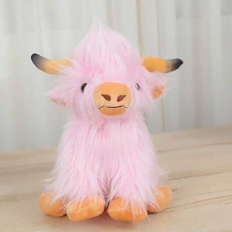 Cross-border net red HighlandCow simulation Scottish high and low cattle in stock plush toy cattle doll wholesale