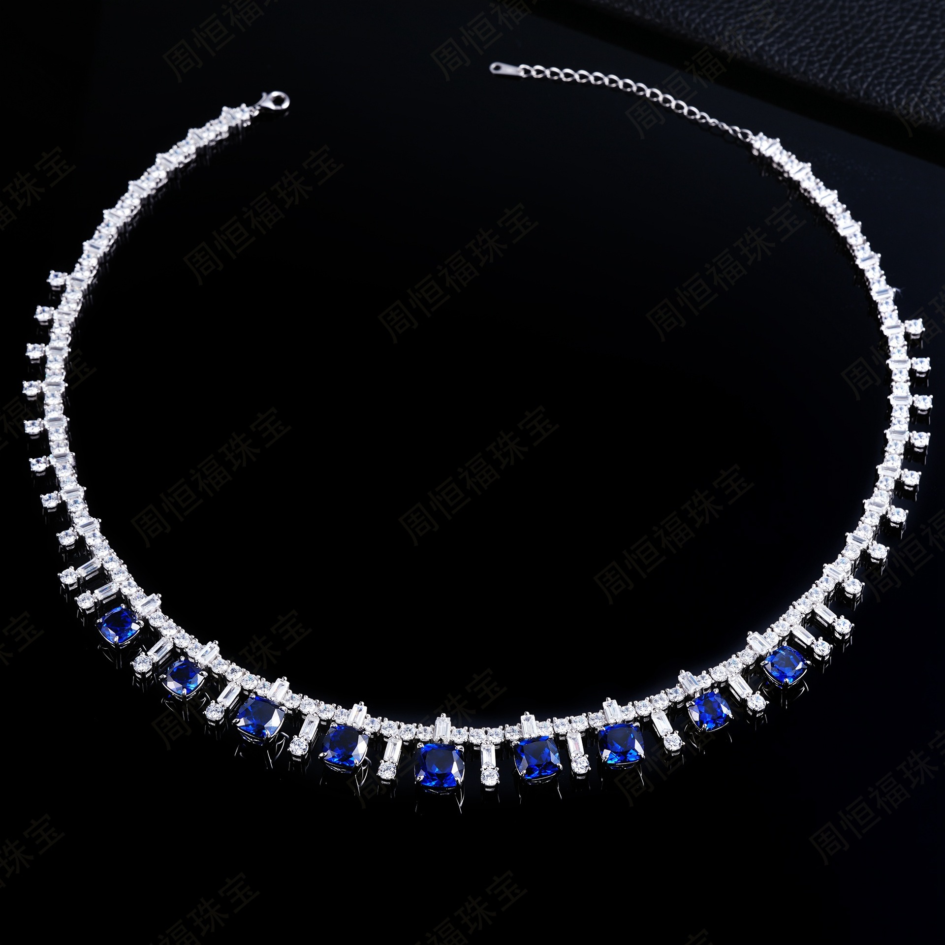 Collar del tesoro de color de cultivo de lujo ligero atmosférico transfronterizo nuevo S925 con incrustaciones de plata para cultivar cadenas de clavícula de esmeralda estilo europeo y americano