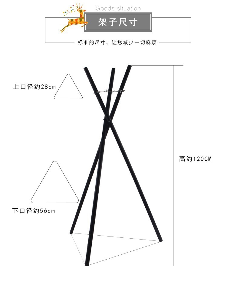 Floristería Estante de flores Estante de macetas Estante de flores de tres puntas Estante de flores de piso falso de madera Triángulo de apertura Canasta de flores Inserto de trípode