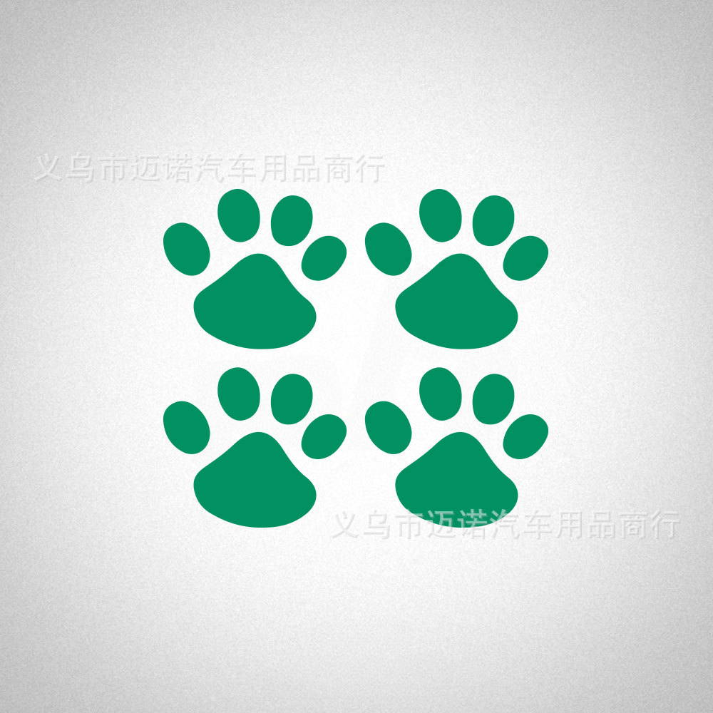 自動車シール猫爪印犬爪熊爪印創意パンダ散歩足跡車シール (四枚セット)