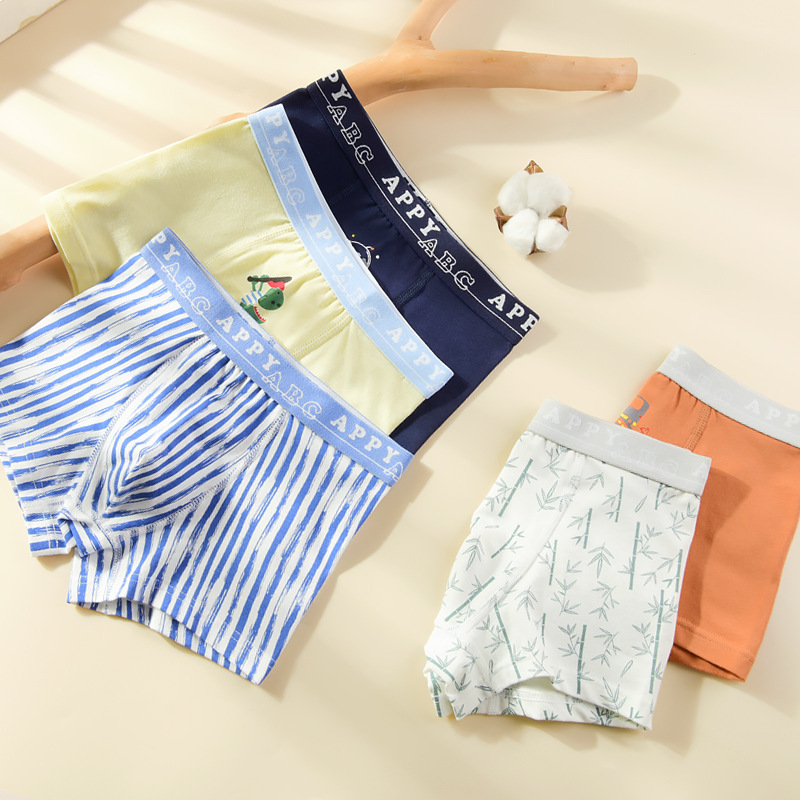 ETX ropa interior para niños 5-pack pantalones cortos de algodón año de nacimiento de la niña boxeadores rojos Año Nuevo cabeza de la ropa interior de los niños