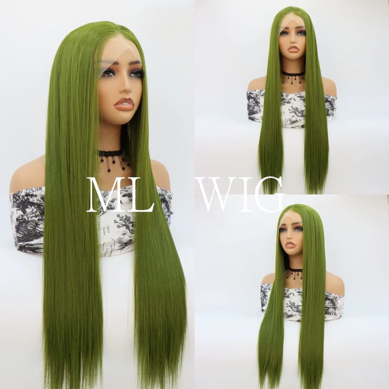 13*4 Front Lace Glueless Free Parting Heat Resistant Women's Front Lace Shawl Long Bright Color Wig