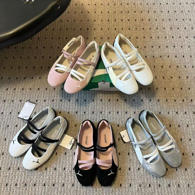 Pure Original Pm Ballet Style Women's Sandals Flats Low-Top Casual Shoes Retro Flats Heel Slip-On Mary Jane Summer Trendy Shoes