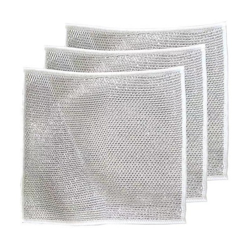 Steel wire rag double-sided mesh dishwashing cloth non-stick oil easy to clean rag household pot and dishwashing strong wear-resistant