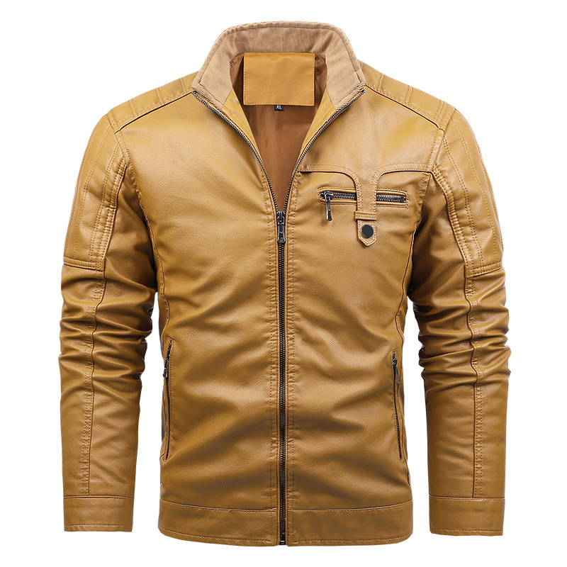 Large European size PU men's leather with fat and oversized jacket 2188_voghion.com