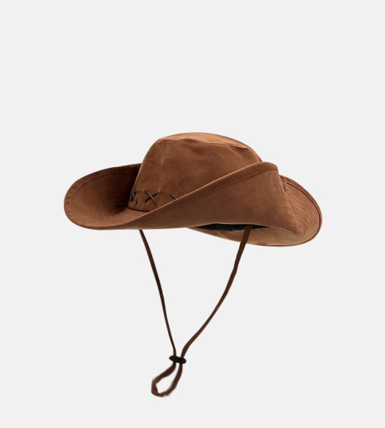 Unisexe De Base Style Cow-boy Style Moderne Géométrique Couleur Unie Grand Avant-Toit Chapeau Seau display picture 5