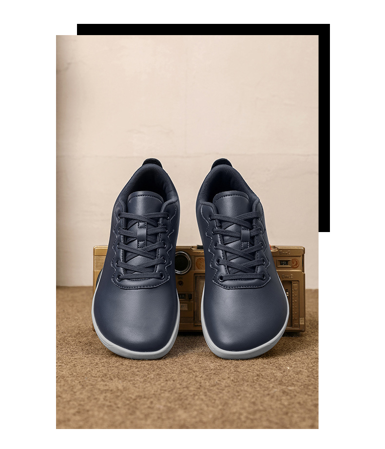 Unisex Barefoot Shoes Wide Toe Lightweight Soft Leather Trainers_voghion.com
