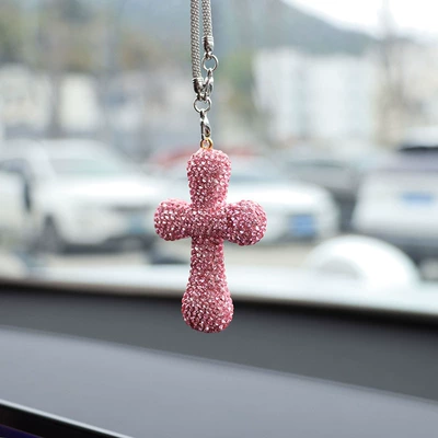 and Women Interior Pendant Pendant – Car hanging - pink-chubby-cross