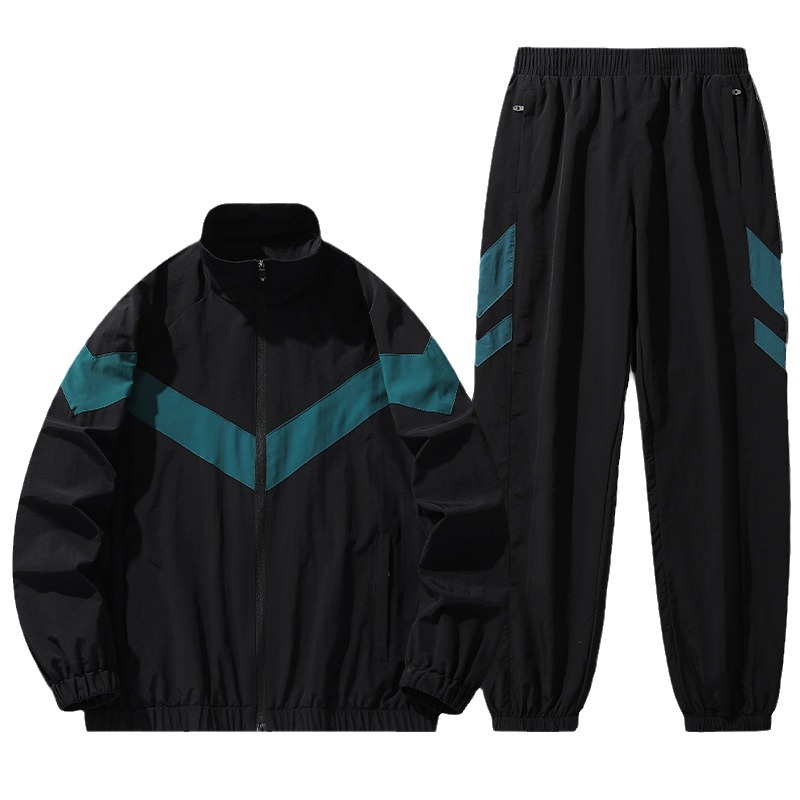 Cardigan de cuello vertical, malla transpirable Taslon, chaqueta de hombre, pantalones casuales deportivos, uniformes escolares de secundaria