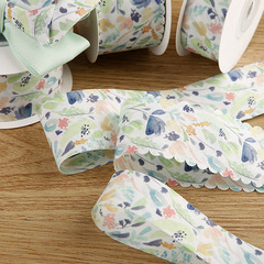 Watercolor Forest Double-Sided Print Ribbon with Bow DIY Hair Accessories Hair Clips Fabric Accessories Baking Flowers Ribbon