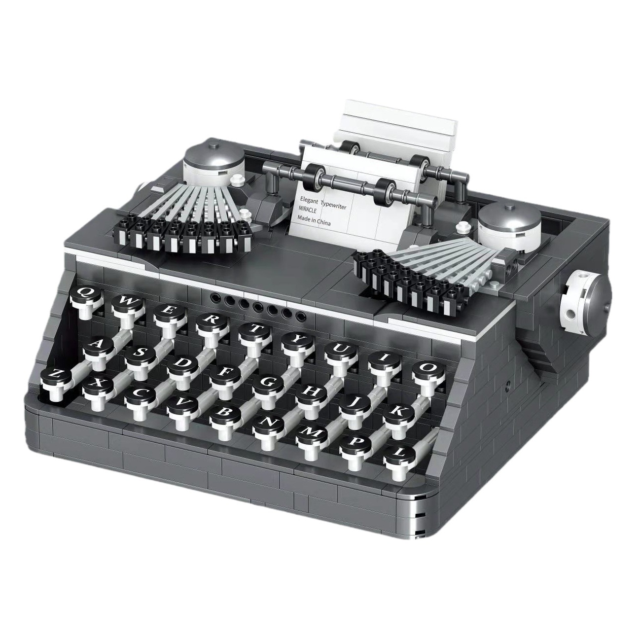 Zhegao 00936-00940 retro bloques de construcción máquina de coser máquina de escribir fonógrafo teléfono niños juguetes montados