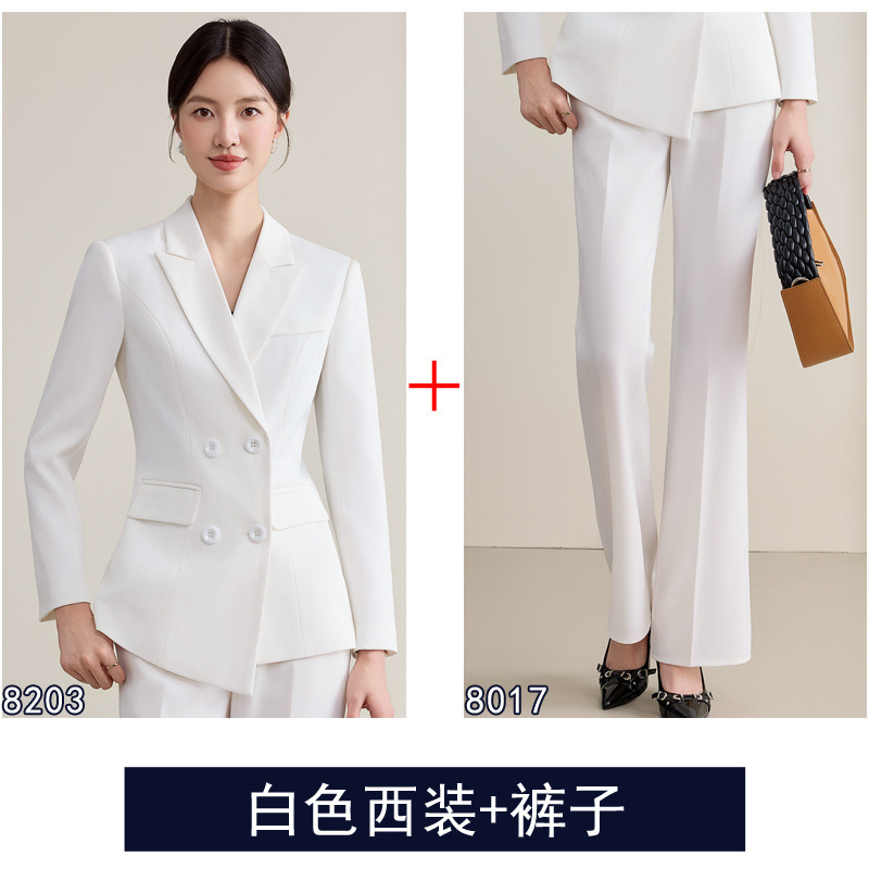红色职业套装女美容会所技师工作服售楼部前台接待医美咨询女套裤|undefined