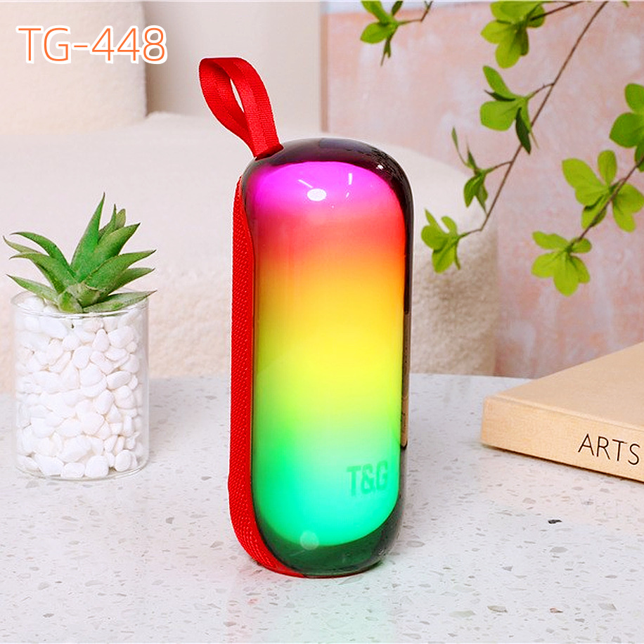 Transfronterizo nuevo TG448 altavoz Bluetooth mini RGB lámpara de color flash tarjeta USB regalo subwoofer TWS pequeño sonido