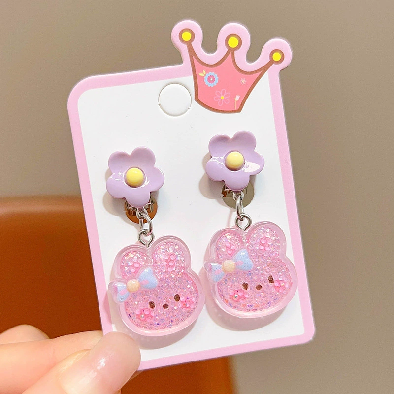 Детские безвредные клипсы для ушей, аксессуар, милые серьги для принцессы