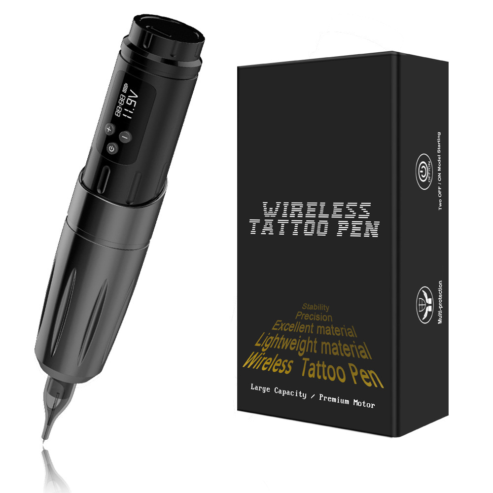 Jianzhou equipo de tatuaje nuevo LED inalámbrico pluma de batería todo en uno recargable máquina de bordado de tatuaje explosión transfronteriza
