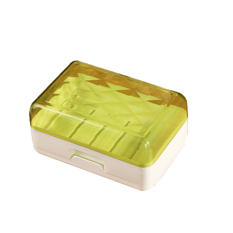 Doble capa de jabón caja de jabón dormitorio con cubierta caja de jabón caja de jabón bandeja diseño impermeable