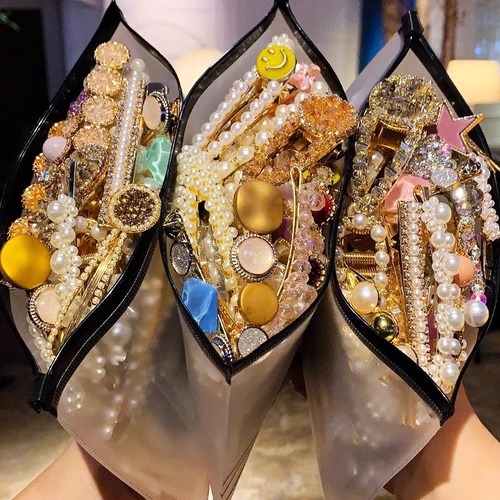 Internet celebrity super fairy fairy pearl hairpin Korean headdress clip one-word clip simple bangs side clip for women