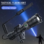 跨境热销战术手电固定导轨下挂白激光强光手电鼠尾开关type c充电