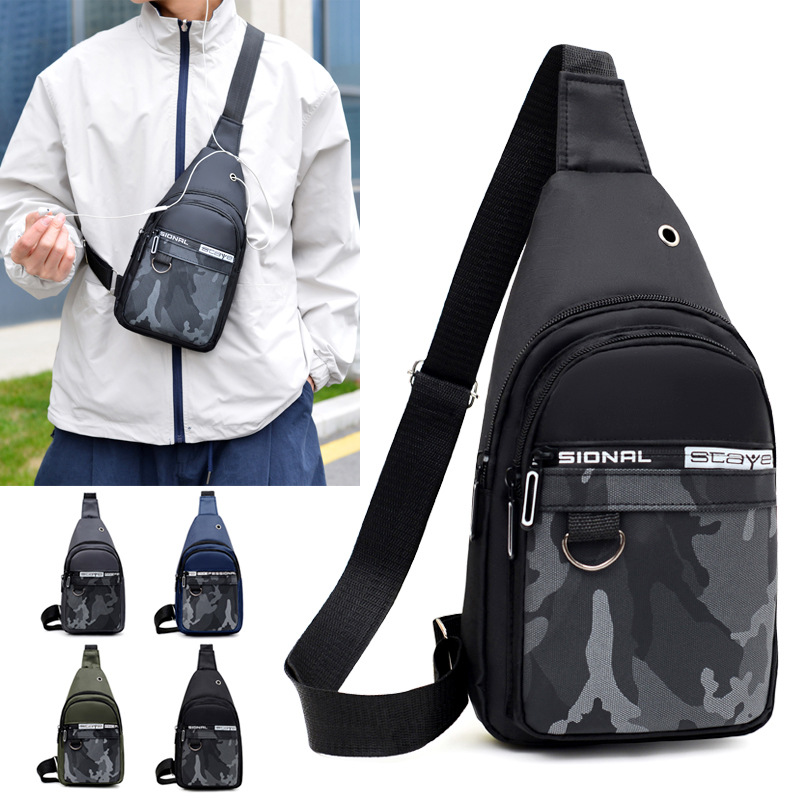 Men's Casual Versatile Chest Bag Fashion Business Crossbody Trendy Chest Bag Hiking Cycling Crossbody Chest Bag Wholesale