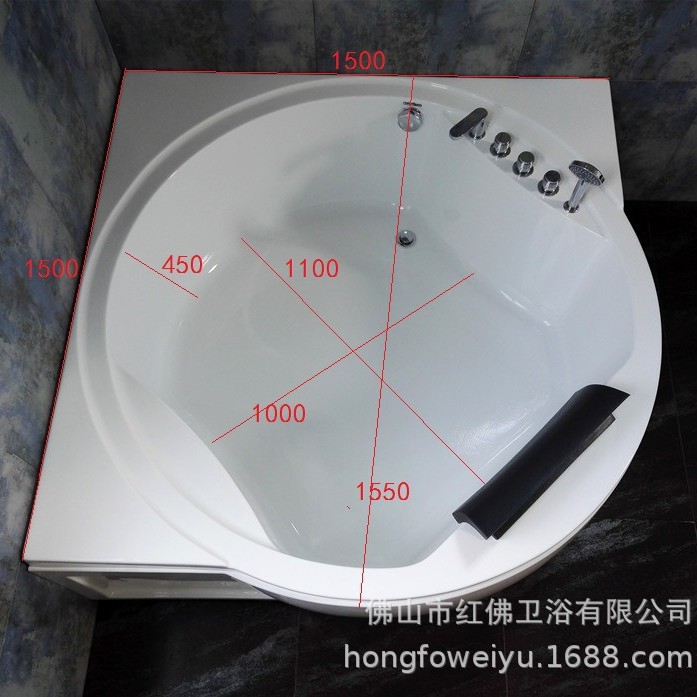 Dual fan para parejas bañera triángulo diamantes formando bañera de persona pequeña casa bañera de esquina