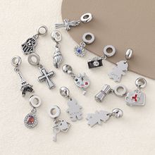 潘家配饰不锈钢不掉色diy手链配件十字架照相机女孩吊坠饰品配件
