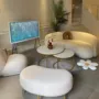 北欧接待弧形客厅沙发
