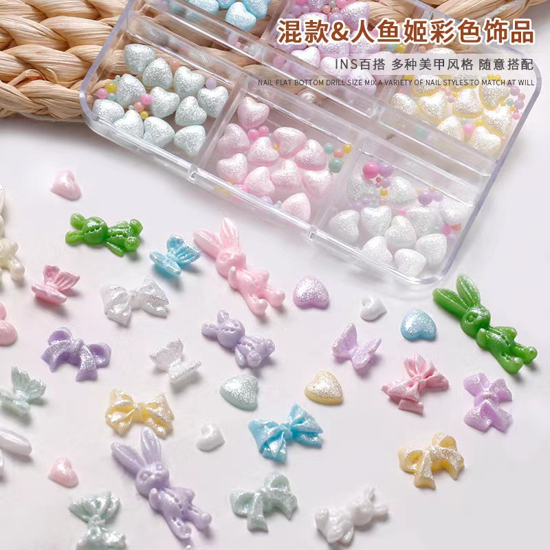 Mermaid Hermione color mezclado in viento material de manicure taladro accesorios de uñas accesorios de joyería de manicure al por mayor
