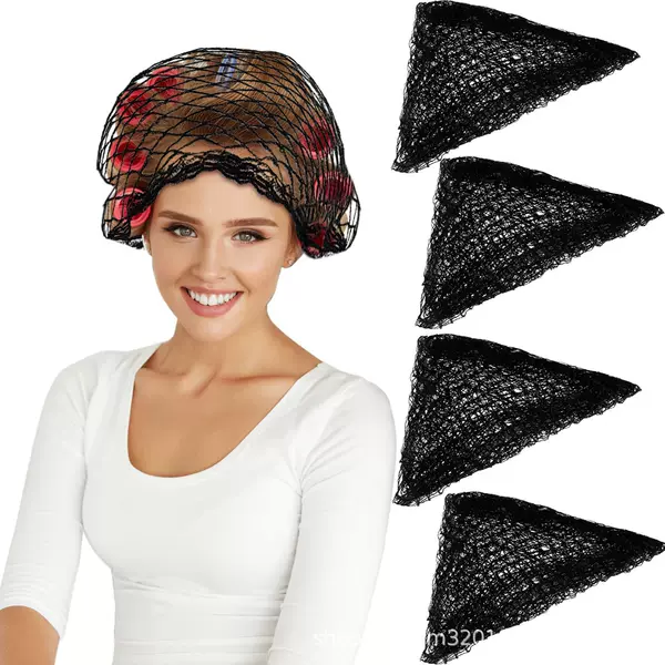 Cross-Border Amazon Triangle Hair Net Curler Women's Head Wrap European and American Accessories Mesh Headscarf Beauty Headband