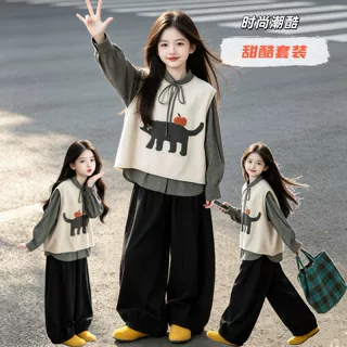 女童韩系穿搭套装秋装2026新款小女孩春秋款衣服洋气炸街儿童服装