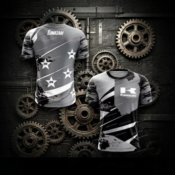 Cycling Sunscreen Quick-Dry Sweat-Wicking Kawasaki Men's T-Shirt Men's Clothing 3D Printed Women's T-Shirt Summer Men's