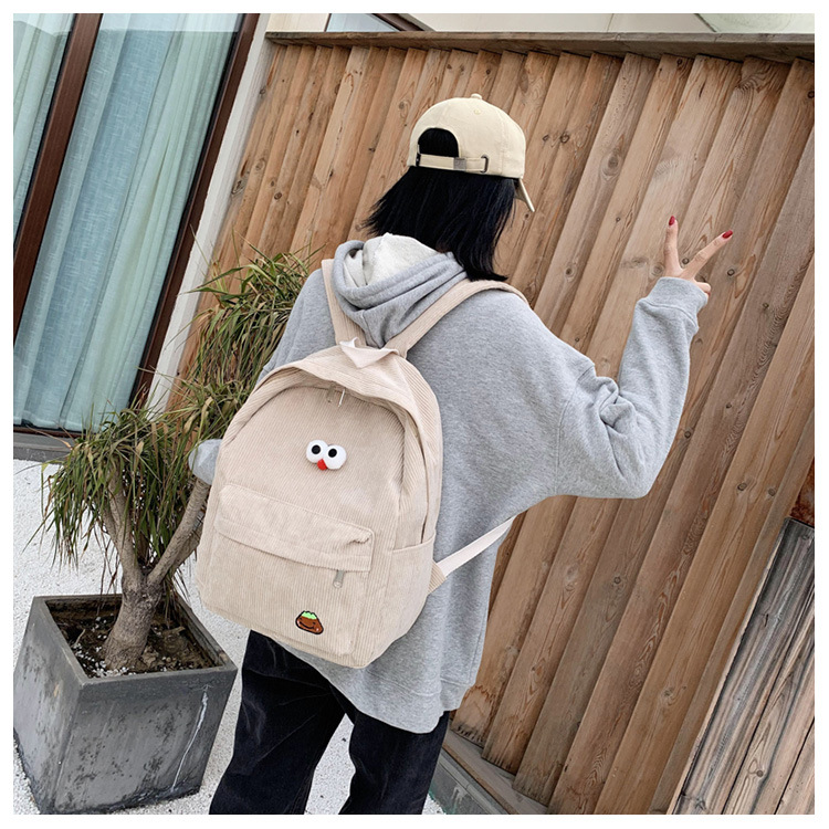 Fuente transfronteriza simple y ligera mochila de niñas lindas mochila de escolares de gran capacidad mochila de ocio de vellón