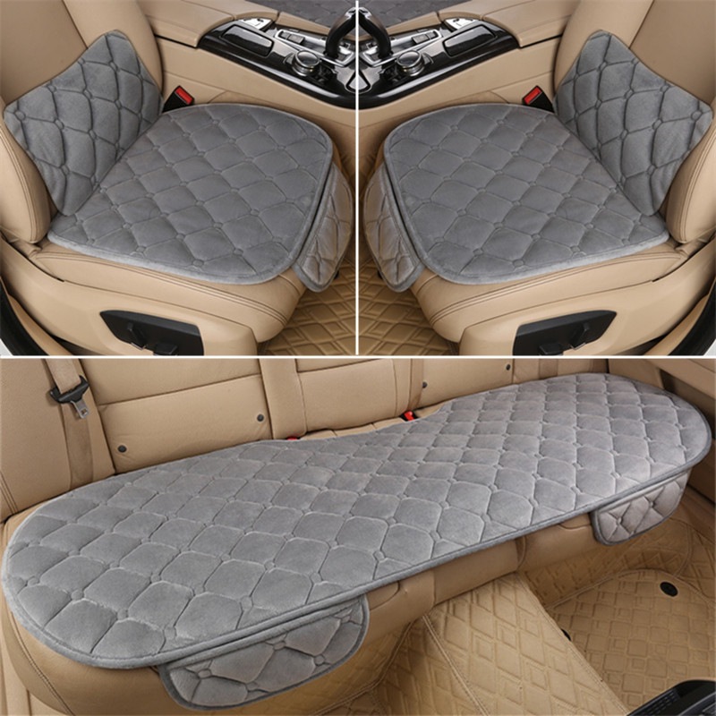 Car Seat Cushion Winter Crystal Short Plush Half Pack Thickened Non-Slip