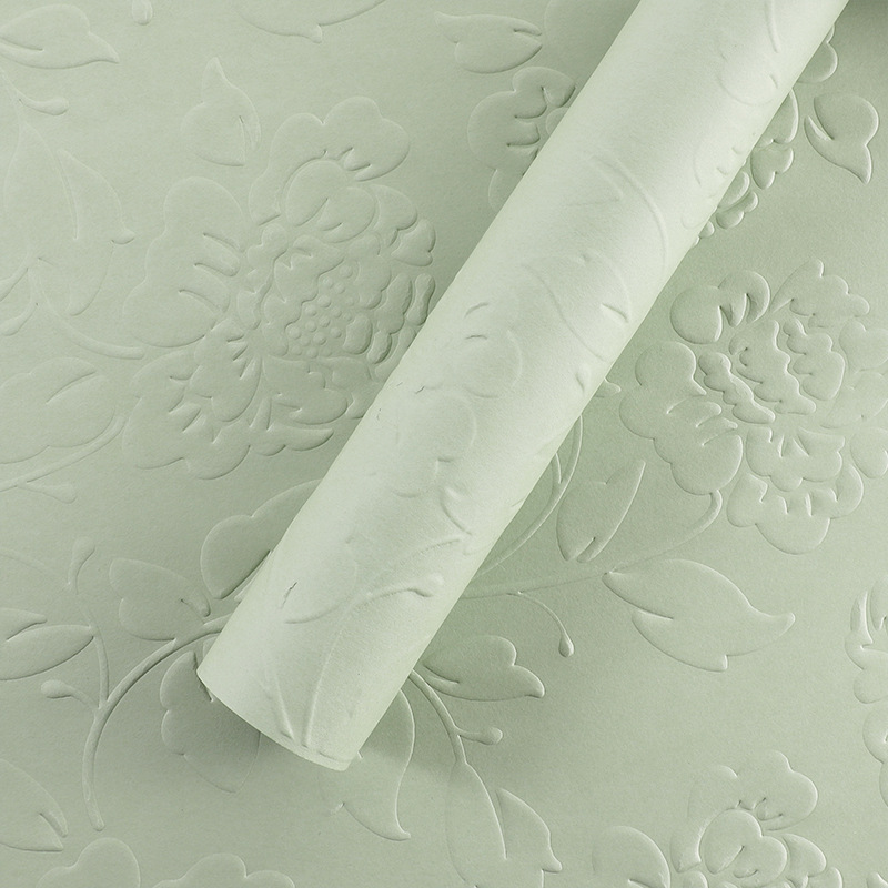 Impresión de embalaje en relieve floral material de embalaje kraft relieve al por mayor sensación alta floral embalaje al por mayor