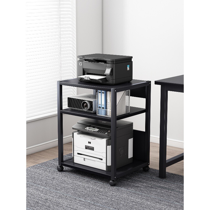 Multi-functional computer tower stand, floor-standing storage rack for the study or office desk, and a movable printer storage rack Multi-functional computer tower stand, floor-standing storage rack for the study or office desk, and a movable printer storage rack
