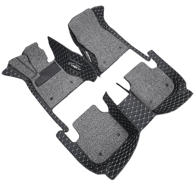 Jingyi x6 — Ayaqaltılar (Kovriklər) - double-layer-fiveseven-seats-in-the-first-two-rows-black-and-gray-silk-circle