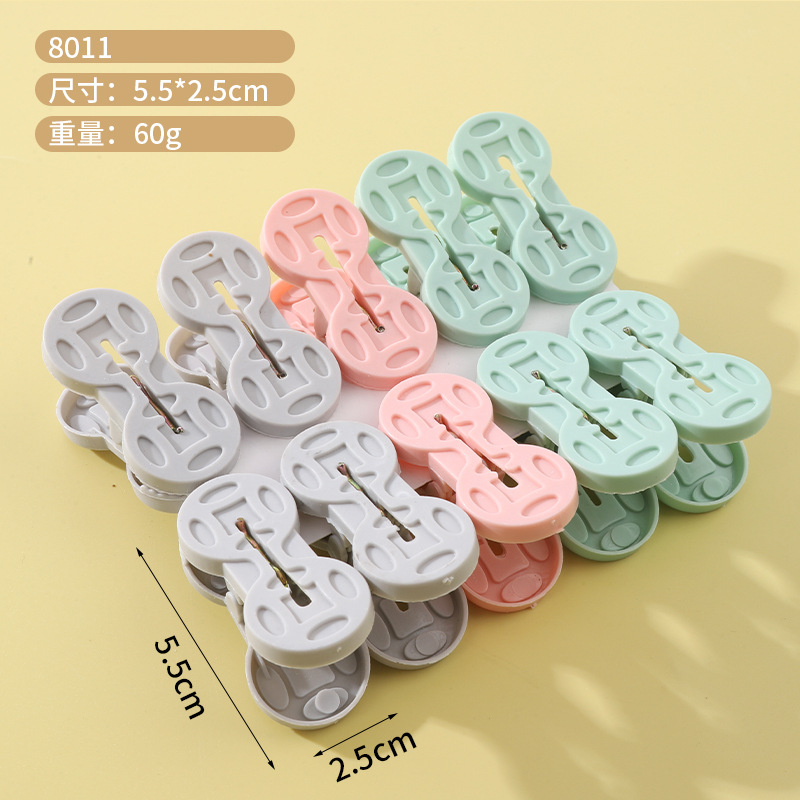 Clipe de secado de ropa clipe de plástico pequeño clipe fuerte al aire libre a prueba de viento clipe de secado de ropa doméstico clipe multifuncional fijación