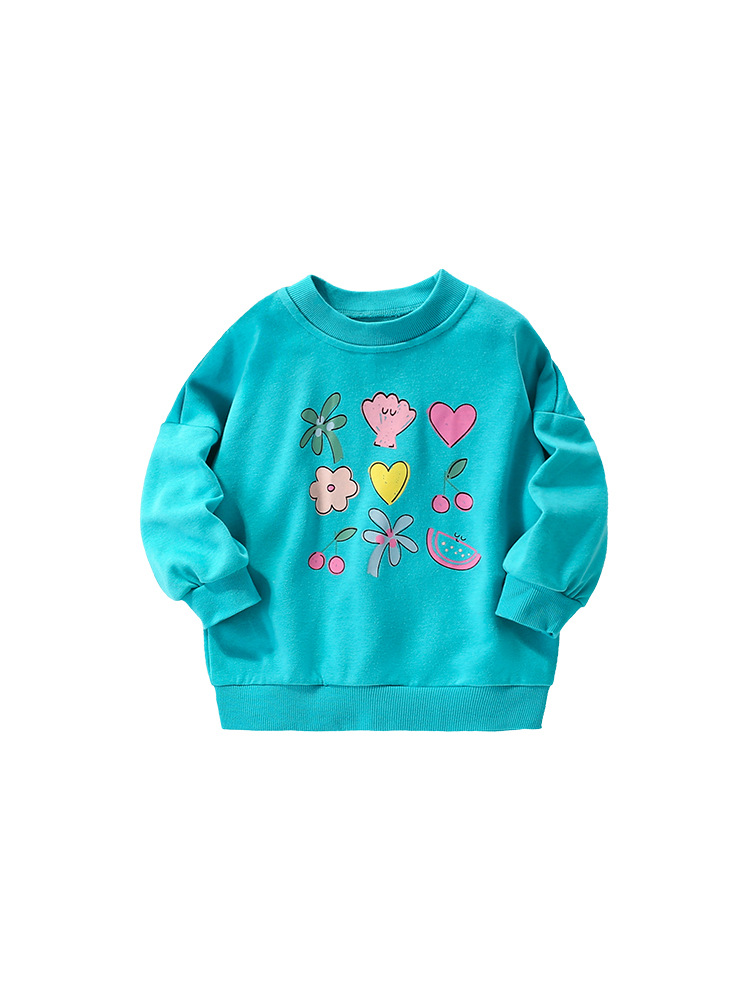 Malwee niñas de otoño ropa infantil nueva camiseta europea y americana camiseta de cuello redondo para niños y medianos chaqueta casual