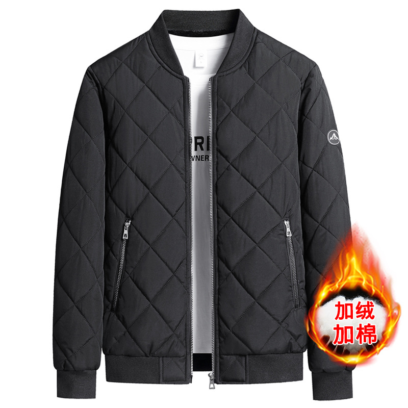 Transfronterizos de alta calidad de terciopelo de algodón cálido chaqueta de hombre cuello de béisbol de color sólido chaqueta grande suelta chaqueta de hombre