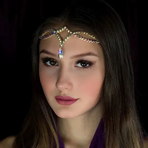 European and American Fashion Rhinestone Hair Accessories Women's Bohemian Style Summer High-end All-match Hair Accessories Geometric Colored Diamond
