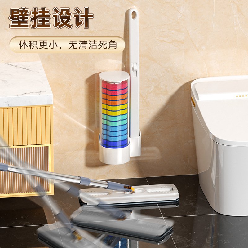 Cross-Border Colored Disposable Toilet Brush Replacement Heads, One-Touch Disposable Brush Heads, No-Nail Wall-Mounted Toilet Brush