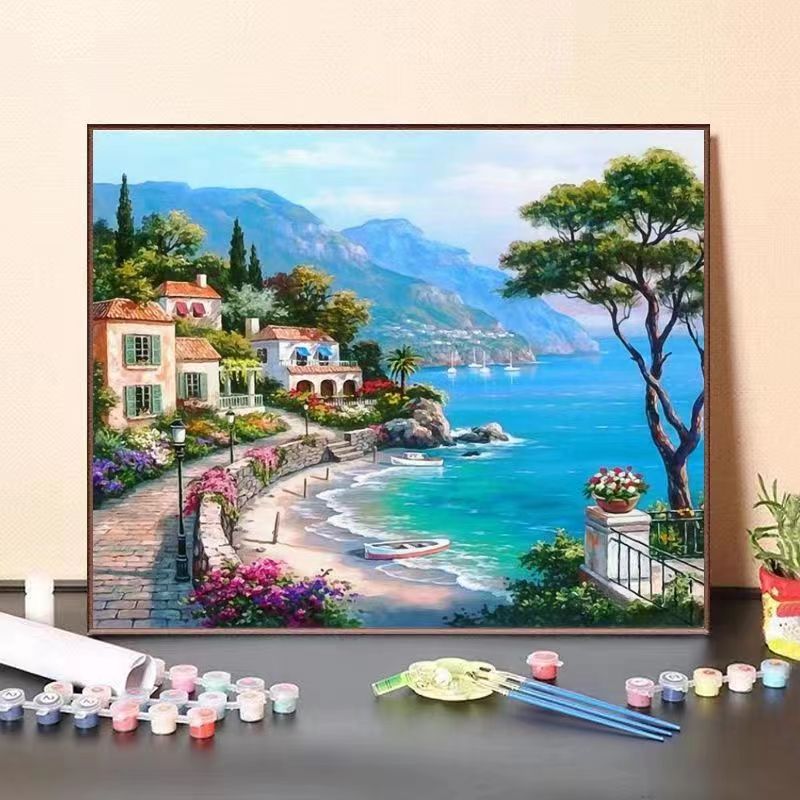 Pintura al óleo digital transfronteriza de Amazon relleno colorante pintura a mano pintura al óleo acrílica venta al por mayor TikTok puesto un envío